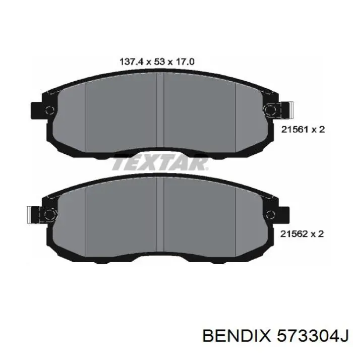 Гальмівні колодки Jurid/Bendix 573304J ціна, від 22.80 USD