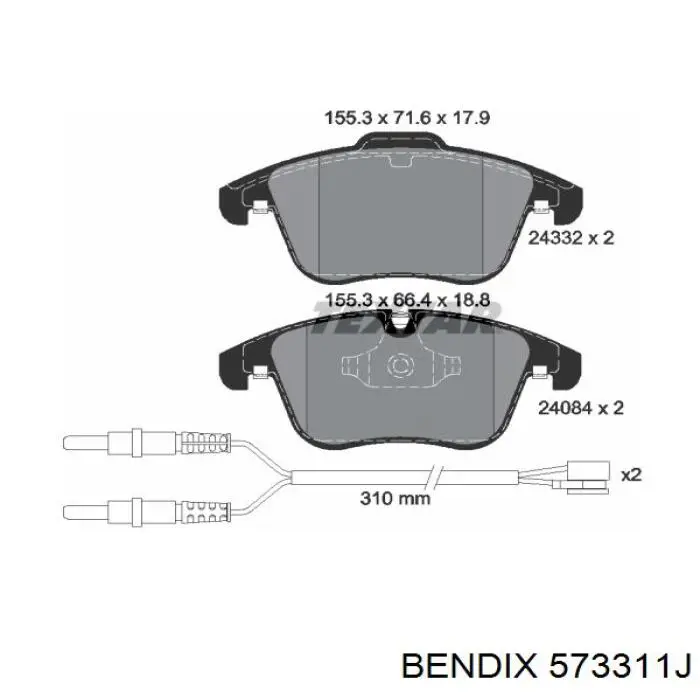Купити 573311J Jurid/Bendix Колодки гальмівні передні, дискові