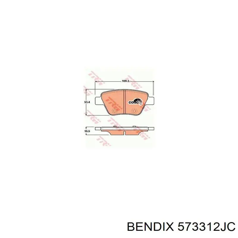 Задні гальмівні колодки 573312JC Jurid/Bendix