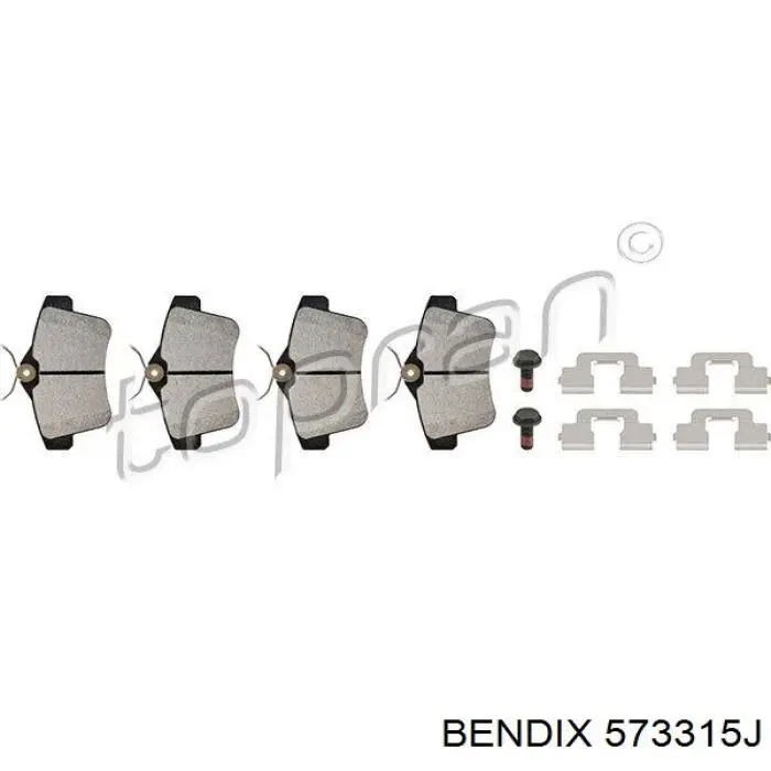 Задні гальмівні колодки Jurid/Bendix 573315J ціна, від 29.20 USD