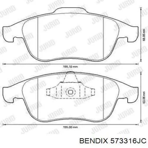 Тормозні колодки Jurid/Bendix 573316JC