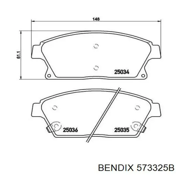 573325B Jurid/Bendix Передні гальмівні колодки