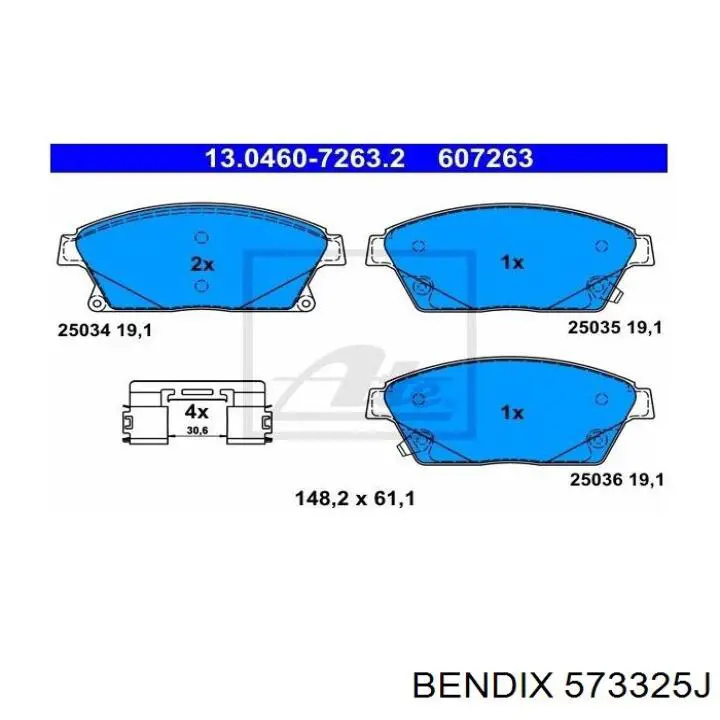 Тормозні колодки Jurid/Bendix 573325J