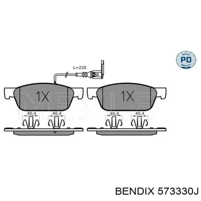 Тормозні колодки Jurid/Bendix 573330J