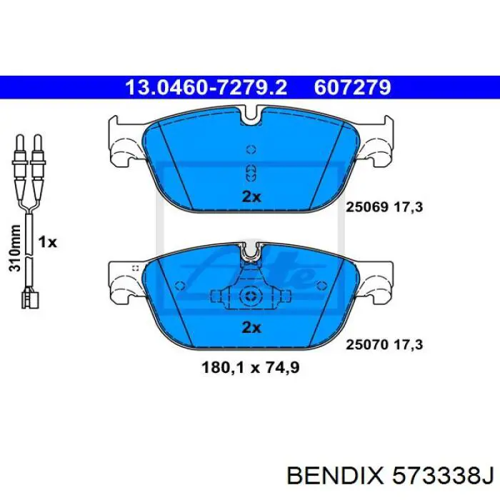 Купити 573338J Jurid/Bendix Колодки гальмівні передні, дискові