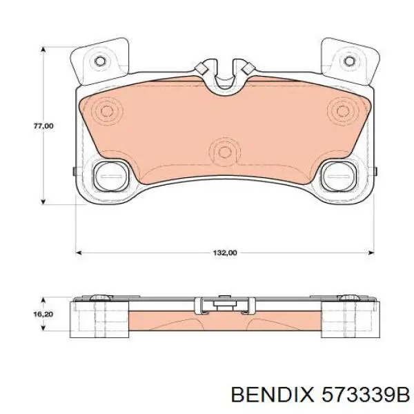 573339B Jurid/Bendix колодки гальмові задні, дискові