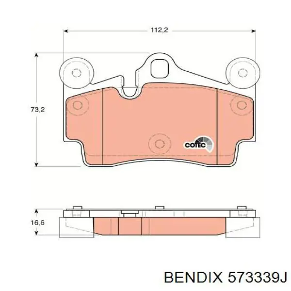 Задні дискові колодки Jurid/Bendix 573339J