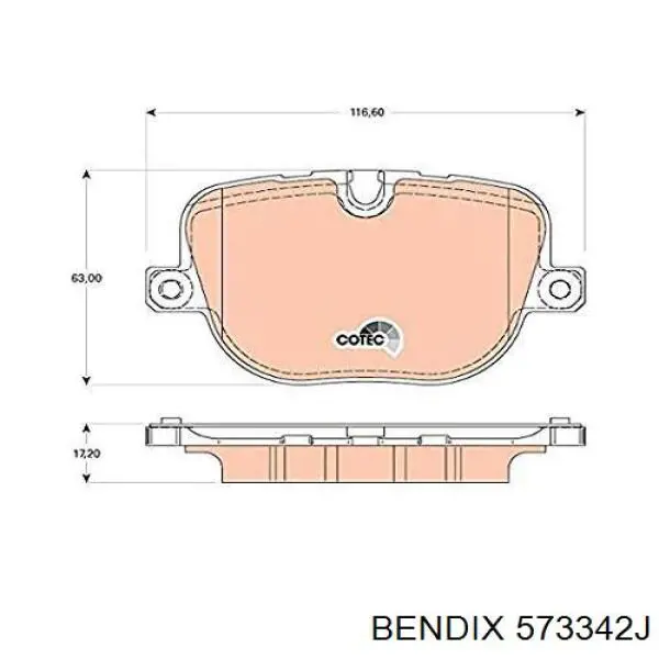 573342J Jurid/Bendix Колодки гальмівні задні, дискові