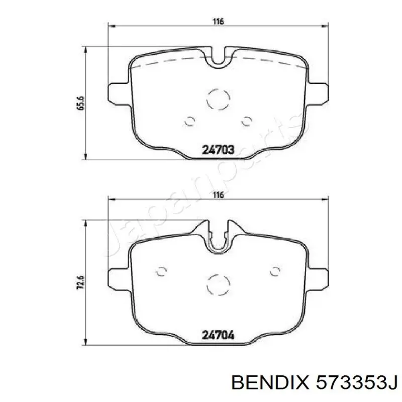 573353J Jurid/Bendix Колодки гальмівні задні, дискові