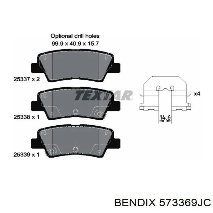 573369JC Jurid/Bendix Колодки гальмівні задні, дискові