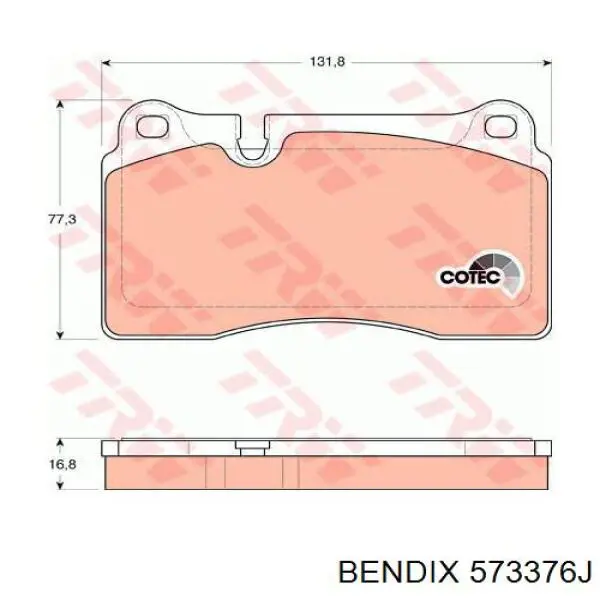 Передні тормозні колодки 573376J Jurid/Bendix