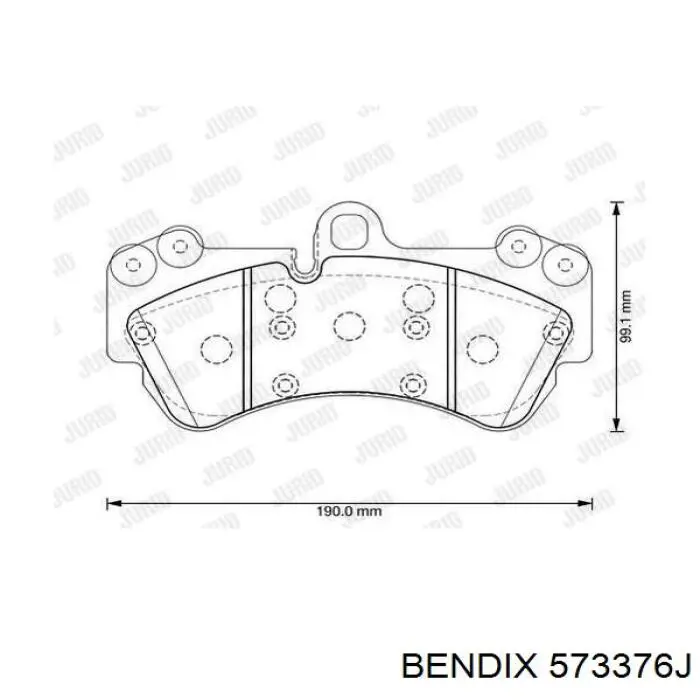 Колодки гальмівні передні, дискові 573376J Jurid/Bendix