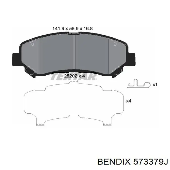 Передні тормозні колодки 573379J Jurid/Bendix