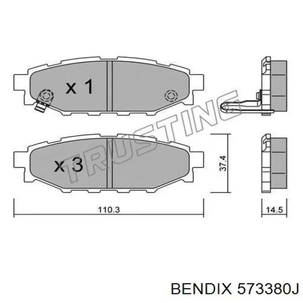 Купити 573380J Jurid/Bendix Задні колодки
