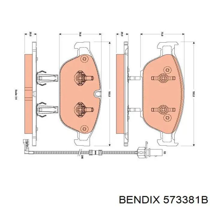 573381B Jurid/Bendix Передні гальмівні колодки