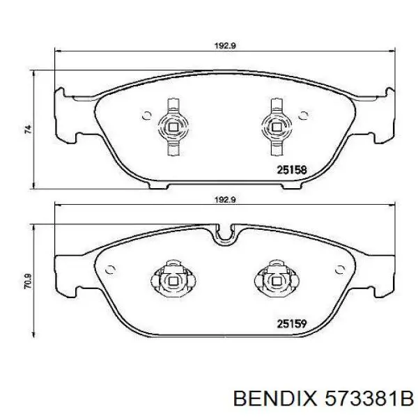 Гальмівні колодки Jurid/Bendix 573381B ціна, від 50.40 USD