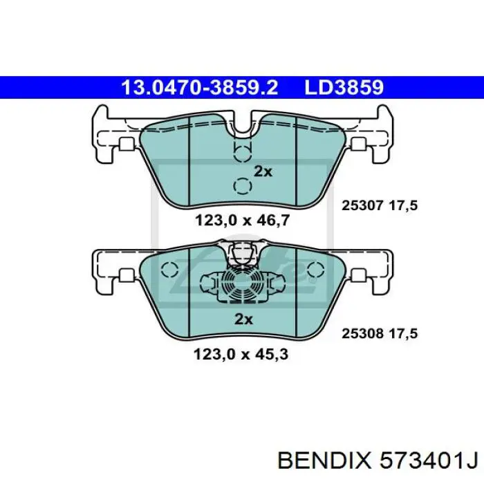 Купити 573401J Jurid/Bendix Задні колодки