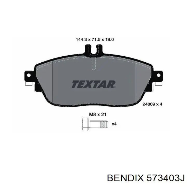 Передні тормозні колодки 573403J Jurid/Bendix