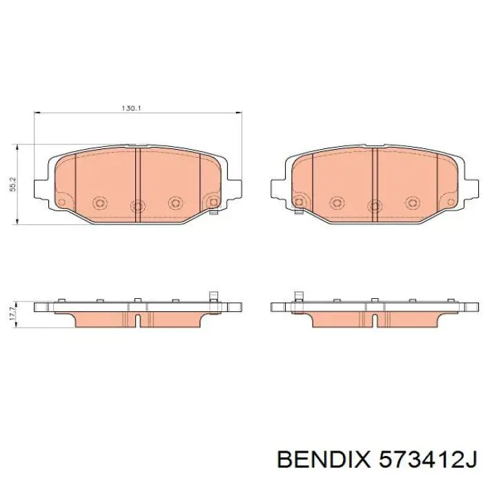 573412J Jurid/Bendix Колодки гальмівні задні, дискові