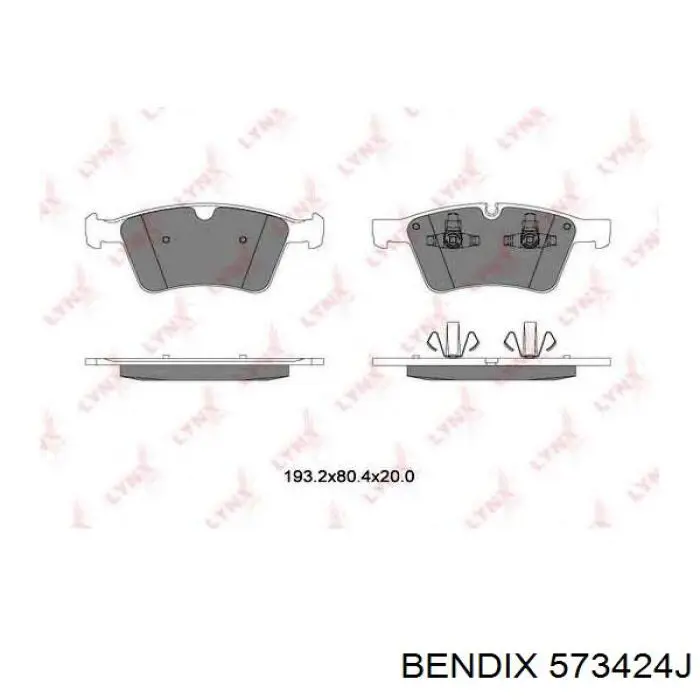 573424J Jurid/Bendix Передні гальмівні колодки