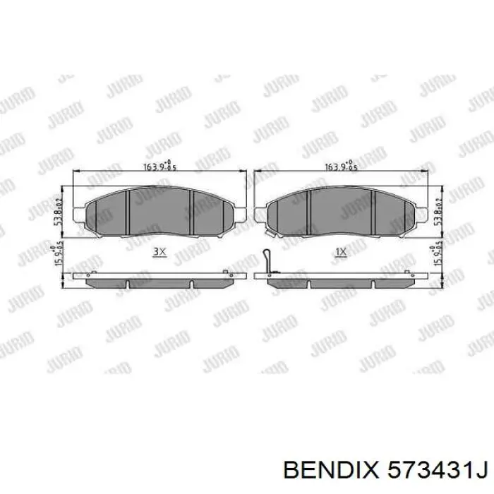 Купити 573431J Jurid/Bendix Колодки гальмівні передні, дискові