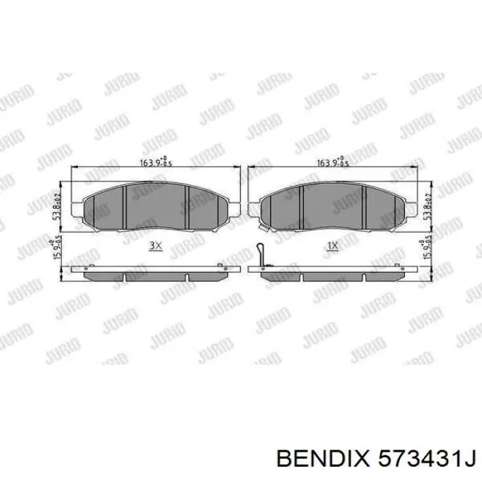 Тормозні колодки Jurid/Bendix 573431J