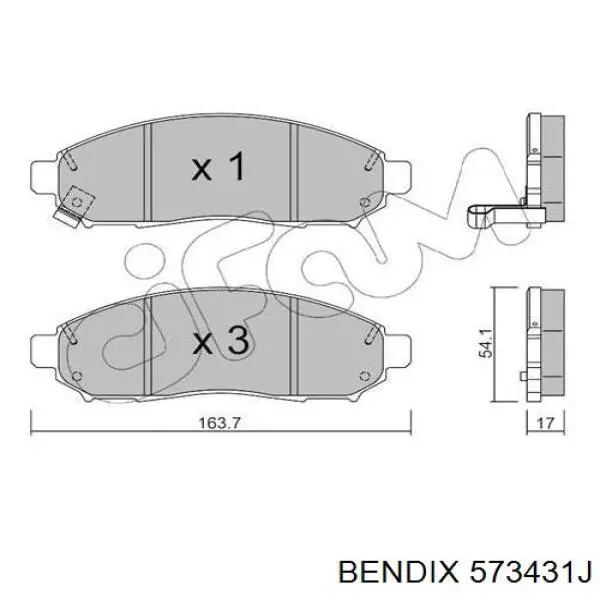 573431J Jurid/Bendix Передні гальмівні колодки
