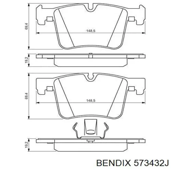 573432J Jurid/Bendix Передні гальмівні колодки