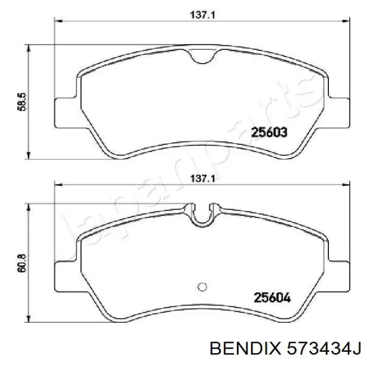 573434J Jurid/Bendix Колодки гальмівні задні, дискові