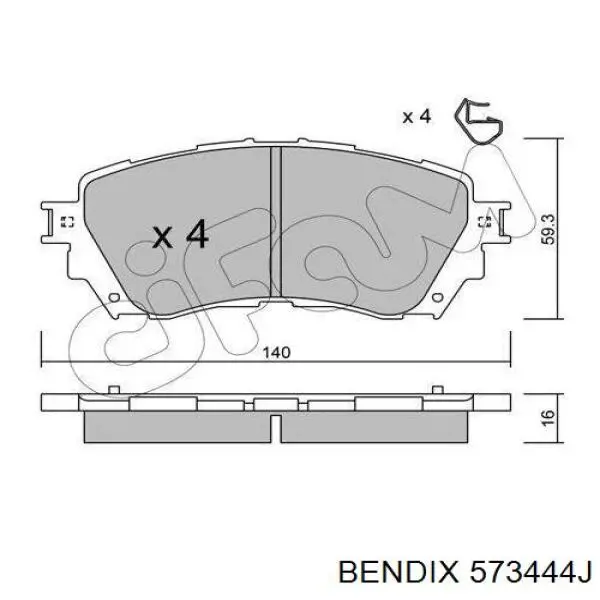 Гальмівні колодки Jurid/Bendix 573444J ціна, від 27.03 USD