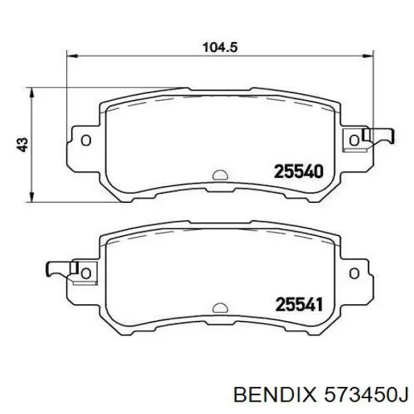 Задні дискові колодки Jurid/Bendix 573450J