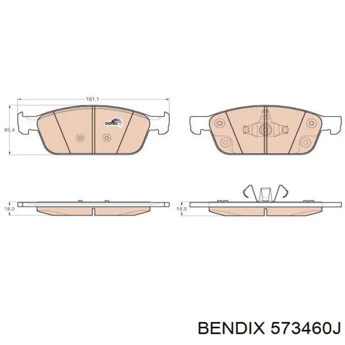 573460J Jurid/Bendix Передні гальмівні колодки