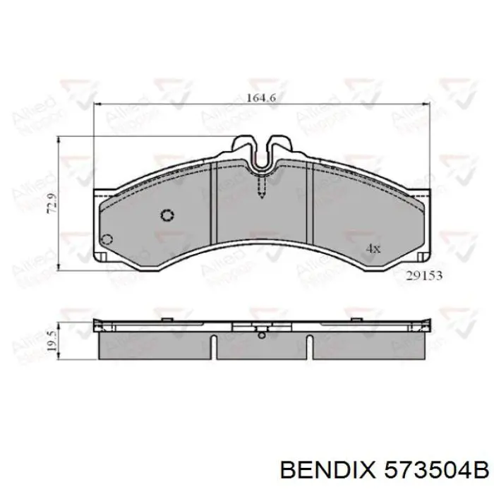 Гальмівні колодки Jurid/Bendix 573504B ціна, від 24.24 USD