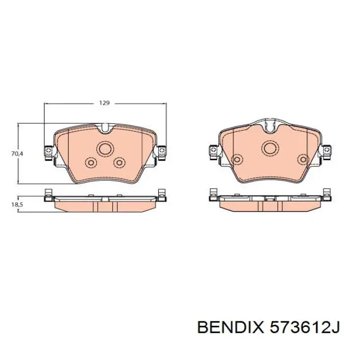 Купити 573612J Jurid/Bendix Колодки гальмівні передні, дискові