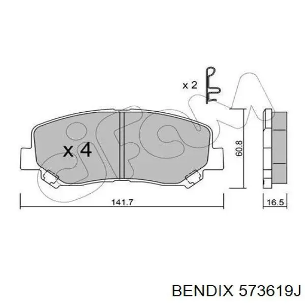 Гальмівні колодки Jurid/Bendix 573619J ціна, від 29.91 USD