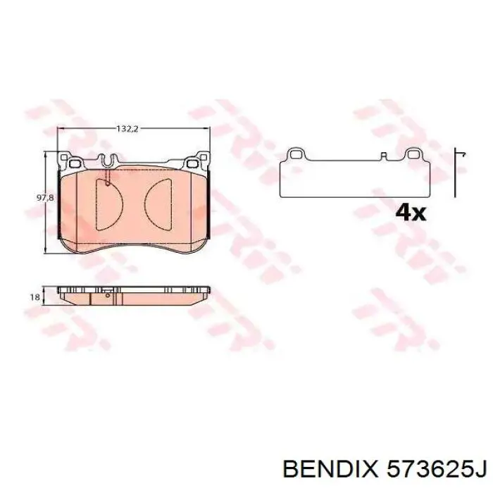 Передні тормозні колодки 573625J Jurid/Bendix