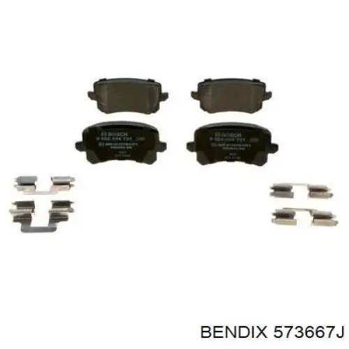 Задні гальмівні колодки 573667J Jurid/Bendix