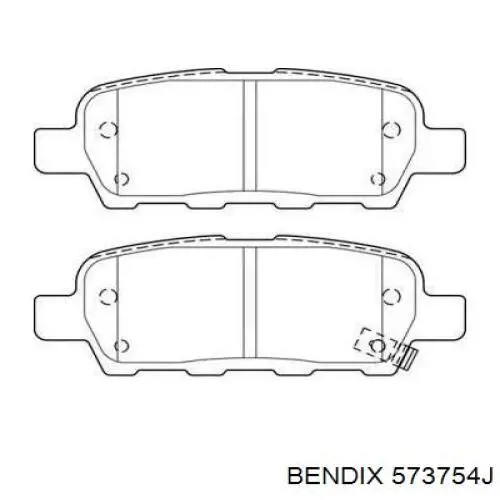 Задні гальмівні колодки 573754J Jurid/Bendix