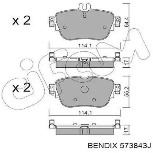Гальмівні колодки Jurid/Bendix 573843J ціна, від 38.76 USD