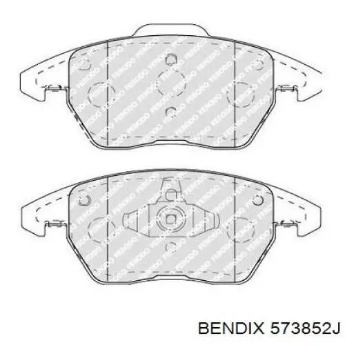 Колодки гальмівні передні, дискові 573852J Jurid/Bendix