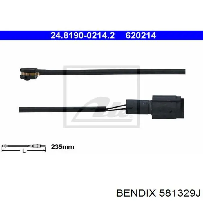 581329J Jurid/Bendix датчик зносу гальмівних колодок, передній