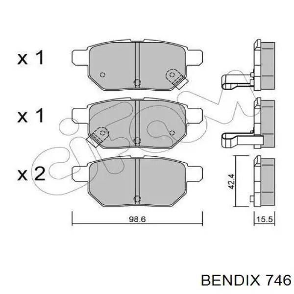 ZX746 Wagner Передні гальмівні колодки