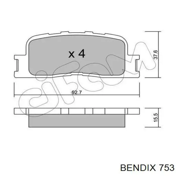 753 Jurid/Bendix колодки гальмівні передні, дискові