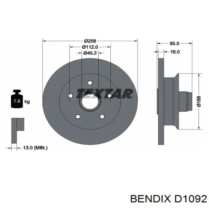 Купити D1092 Jurid/Bendix Колодки гальмівні передні, дискові