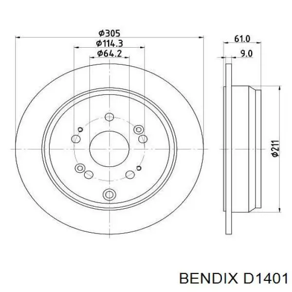 Купити D1401 Jurid/Bendix Колодки гальмівні передні, дискові