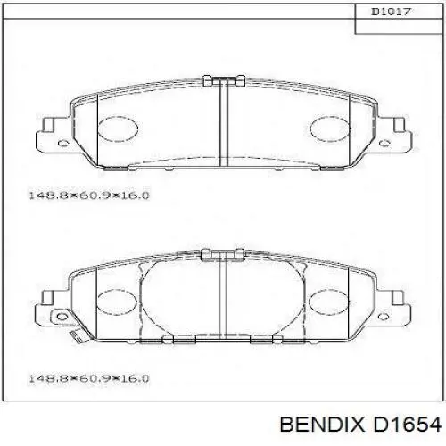 Гальмівні колодки Jurid/Bendix D1654 ціна, від 34.63 USD