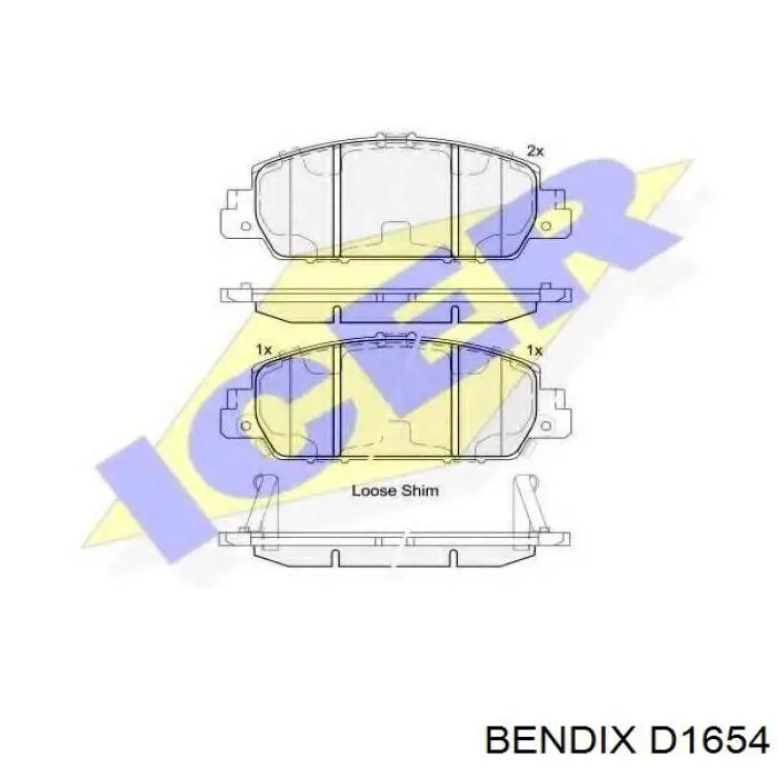 D1654 Jurid/Bendix Передні гальмівні колодки