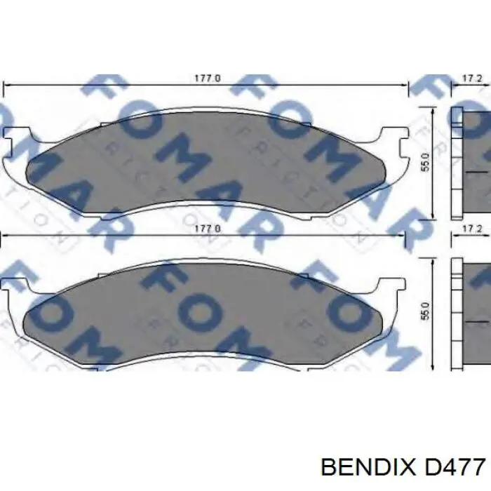 D477 Jurid/Bendix колодки гальмівні передні, дискові