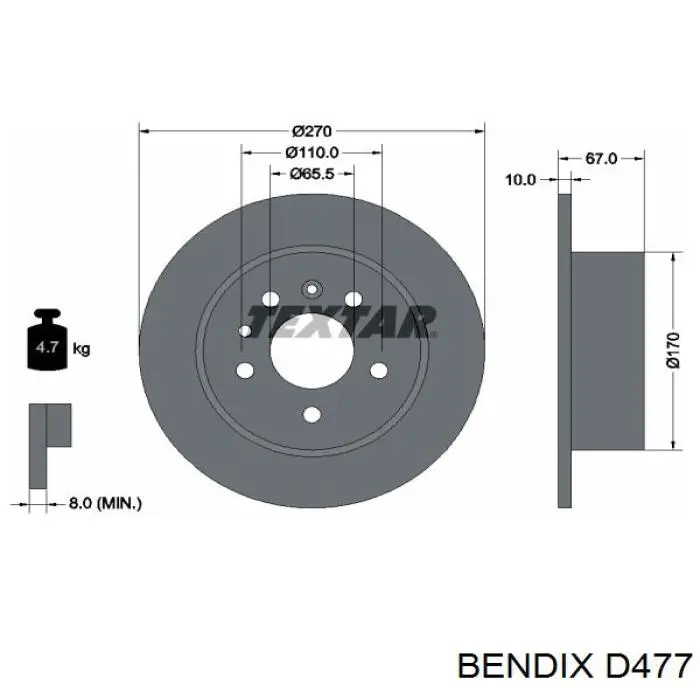 D477 Jurid/Bendix Передні гальмівні колодки