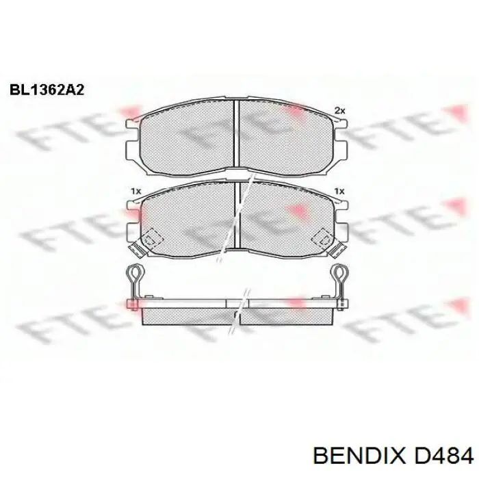 Гальмівні колодки Jurid/Bendix D484 ціна, від 18.15 USD